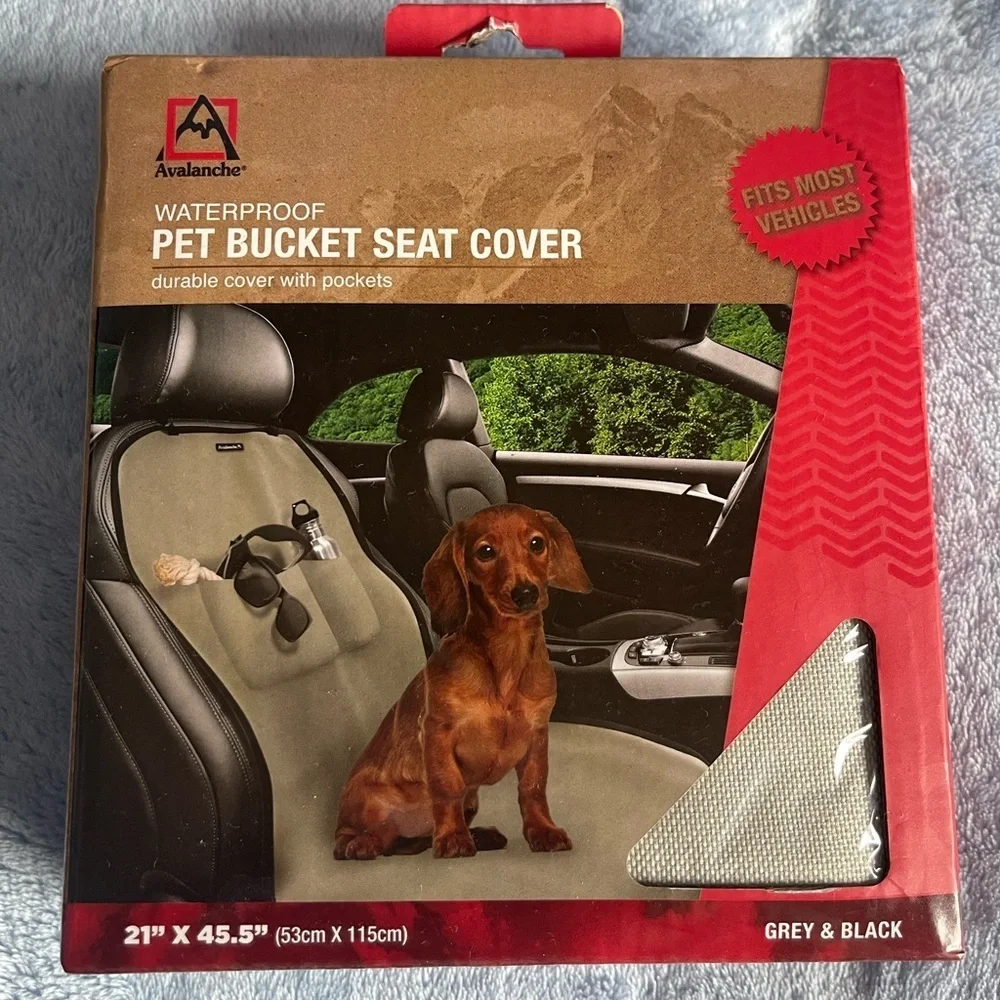 Avalanche Gray & Black Waterproof Pet Seat Cover